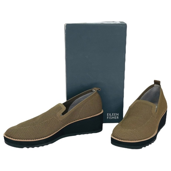 Eileen Fisher Lindy Olive Green Womens Loafers Size 6.5M - Picture 8 of 9